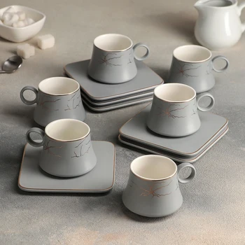 Coffee set "Macy", 12 items: 6 cups 100 ml, 6 saucers 11 cm, gray
Coffee set "Macy", 12 items: 6 cups 100 ml, 6 saucers 11 cm, gray