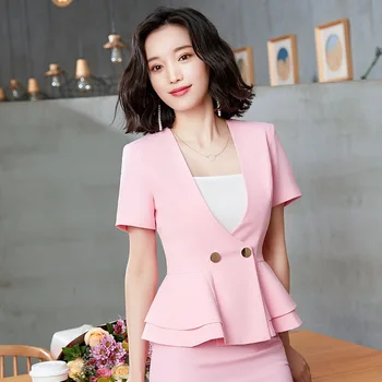 2019 Suit Suit Lady Occupation Pack Short Sleeve Temperament Beautician Business Interview Hotel Positive Pack
2019 Suit Suit Lady Occupation Pack Short Sleeve Temperament Beautician Business Interview Hotel Positive Pack
