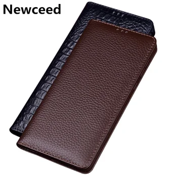 

Genuine cowhide leather phone case for Asus ZenFone 3 Zoom ZE553KL/ZenFone 4 ZE554KL flip card slot holder phone case funda capa
