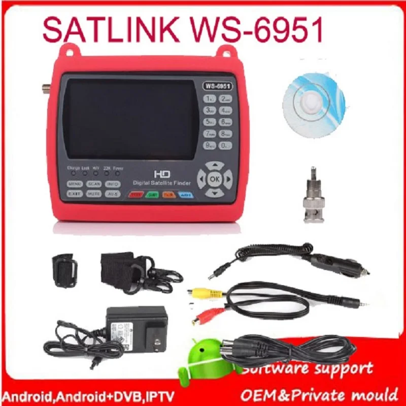 

Factory original TV receiver WS-6951 handheld sat finder dvb-s2 4.3` TFT Satlink WS6951 Satellite Finder DVB-S2 Satellite Meter