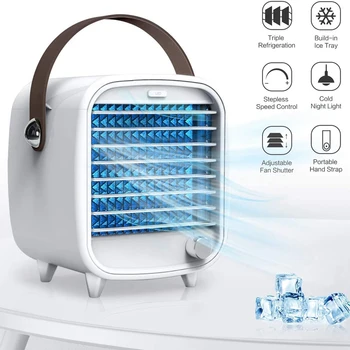 Portable Air Conditioner, USB Rechargeable Portable Mini Cooling Fan with 7x Night Light and 2x Ice Box for Home Office
Portable Air Conditioner, USB Rechargeable Portable Mini Cooling Fan with 7x Night Light and 2x Ice Box for Home Office