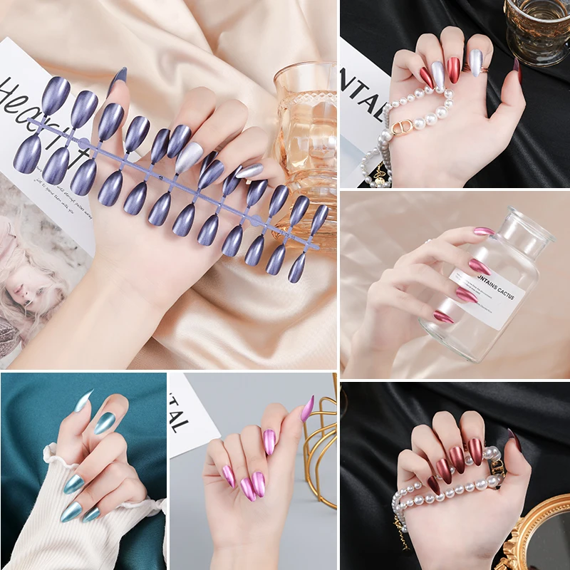 24 Pieces Simple Set Fake Nails Press on Nails Custom Nails | Suitable Girls Pure Color Full Cover Stiletto Tips HJ17G3
24 Pieces Simple Set Fake Nails Press on Nails Custom Nails | Suitable Girls Pure Color Full Cover Stiletto Tips HJ17G3