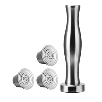 the Stainless Steel Refillable Capsule Shell Of the Coffee Machine Recycles the Filter Device and the Powder Press 
the Stainless Steel Refillable Capsule Shell Of the Coffee Machine Recycles the Filter Device and the Powder Press