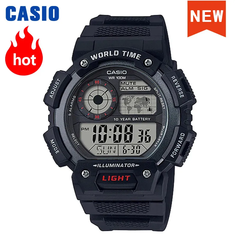 

Casio watch men top set digital sport Waterproof LED Ten years of electricity quartz men watch relogio masculino AE-1400WHD