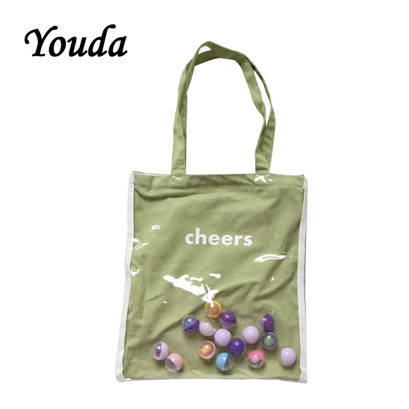 Youda Original Style Letter Printing PVC Tote Large Capacity Handbag Female Fashion Shoulder Bag Student Simple Canvas Bags
Youda Original Style Letter Printing PVC Tote Large Capacity Handbag Female Fashion Shoulder Bag Student Simple Canvas Bags