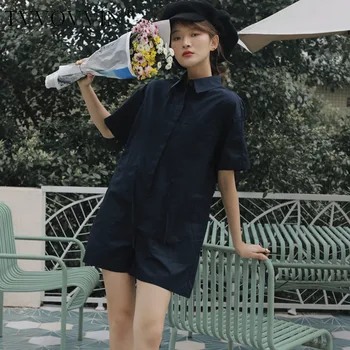 TVVOVVIN Black Romper Shorts Summer Playsuits Women Button Up Collar Short Sleeve Playsuits 2020 Summer Fashion Jumpsuit DN2T
TVVOVVIN Black Romper Shorts Summer Playsuits Women Button Up Collar Short Sleeve Playsuits 2020 Summer Fashion Jumpsuit DN2T