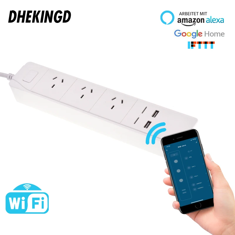 Wifi USB Power Strip Smart AU Plug Overload Switch Surge Protector 3 Outlet 2 Port USB Charger 1.8m 10A wifi socket
Wifi USB Power Strip Smart AU Plug Overload Switch Surge Protector 3 Outlet 2 Port USB Charger 1.8m 10A wifi socket