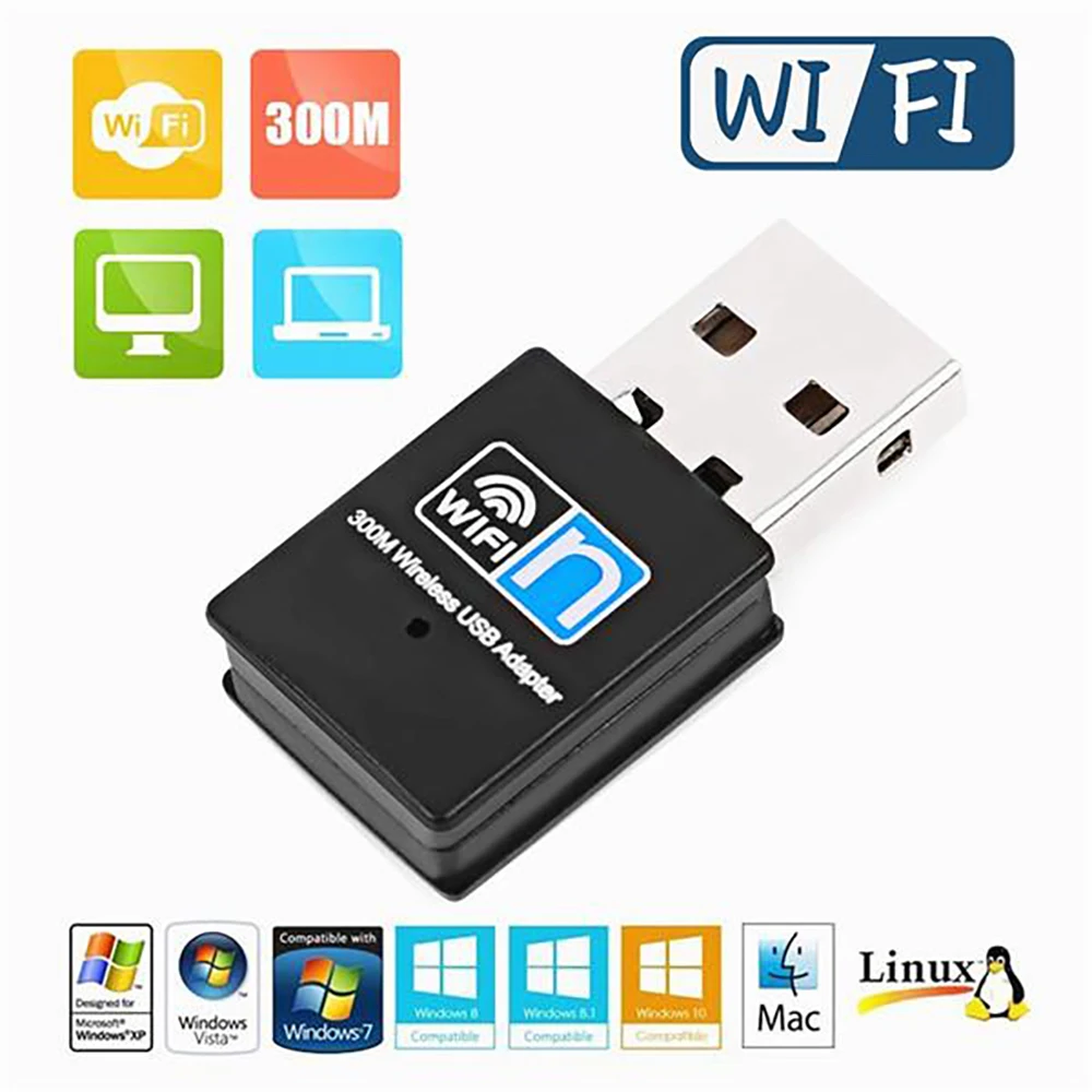 Мини USB wi fi адаптер 300 м беспроводной сетевая карта 802 11 n/g/b LAN чип RTL8192|Сетевые
