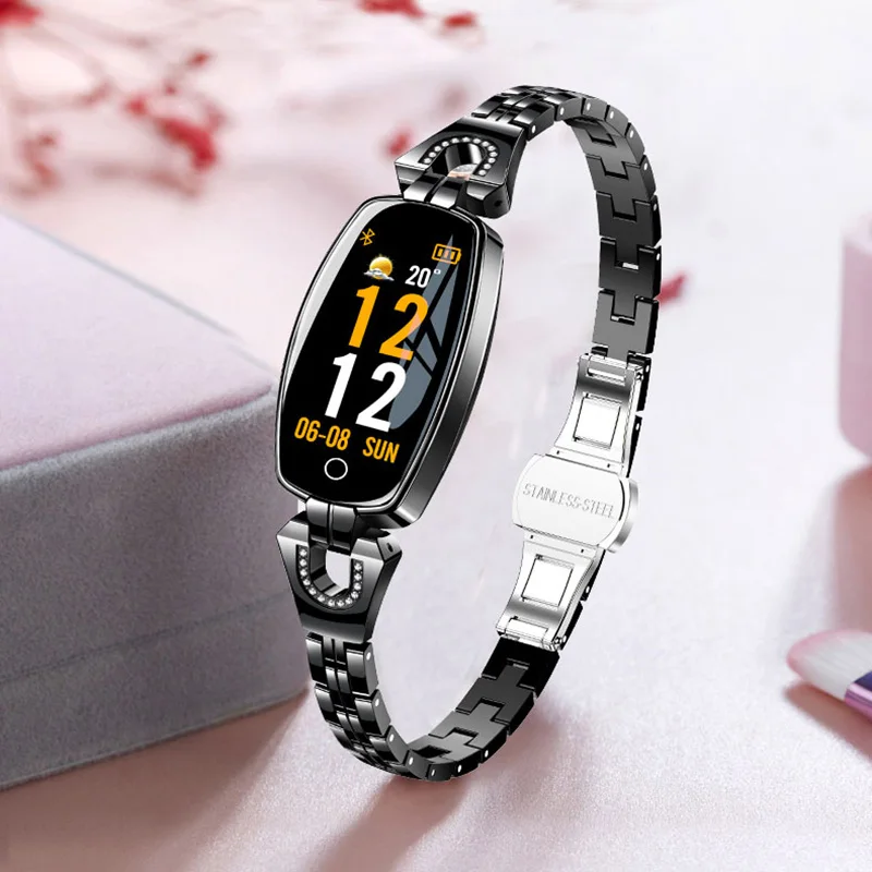 Женские умные часы H8 модный смарт браслет с пульсометром и тонометром