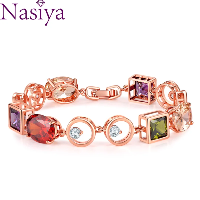 Fashion Rose Gold Color Zircon Charm Bracelet & Bangle for Women Simple Geometric Bracelets Pulseras Mujer Jewelry Party Gifts
Fashion Rose Gold Color Zircon Charm Bracelet & Bangle for Women Simple Geometric Bracelets Pulseras Mujer Jewelry Party Gifts