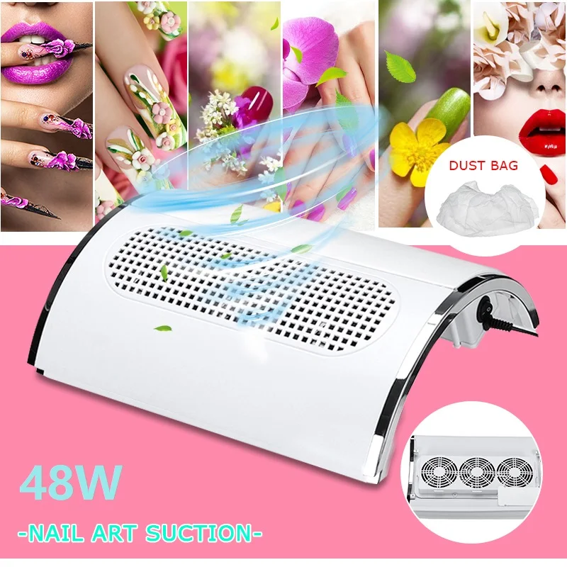 48W Powerful Nail Cleaner Dust Collector with 3 Fans Vacuum Cleaner Manicure Salon Tools Ship two Collecting Bags US/EU Plug
48W Powerful Nail Cleaner Dust Collector with 3 Fans Vacuum Cleaner Manicure Salon Tools Ship two Collecting Bags US/EU Plug