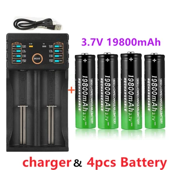 100% New 18650 Lithium Batteries Flashlight 18650 Rechargeable-Battery 3.7V 19800 Mah for Flashlight + USB charger 
100% New 18650 Lithium Batteries Flashlight 18650 Rechargeable-Battery 3.7V 19800 Mah for Flashlight + USB charger