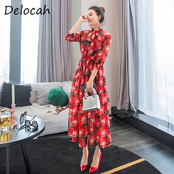 Delocah Spring Summer Fashion Ruwan Women Dress Half Sleeve Simple Bow Floral Printed Elegan Slim Female A-Line Midi Dresses
Delocah Spring Summer Fashion Ruwan Women Dress Half Sleeve Simple Bow Floral Printed Elegan Slim Female A-Line Midi Dresses