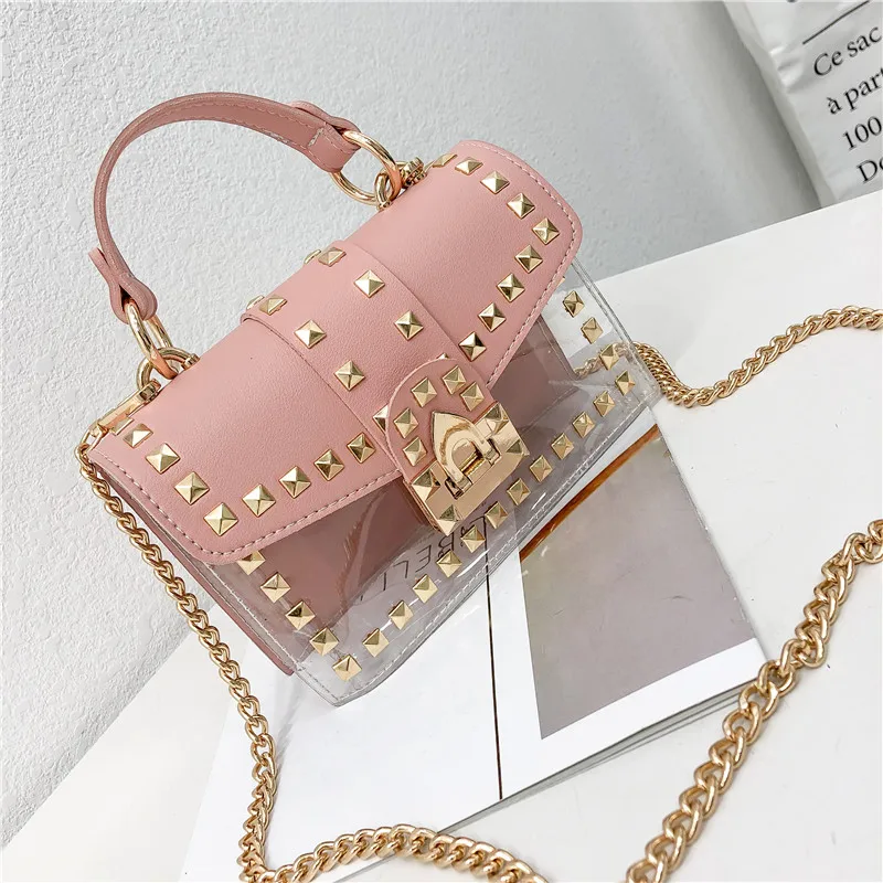 2019 New Fashion Transparent pvc Shoulder Bags Female Quality Rivet Square Crossbody Bag Lady Mini Chain Handbag Bolsa Feminina
2019 New Fashion Transparent pvc Shoulder Bags Female Quality Rivet Square Crossbody Bag Lady Mini Chain Handbag Bolsa Feminina