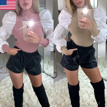 Fashion Women Vintage Puff Sleeve Turtleneck Blouse Shirt Top Pullover Lady Fine Knit Jumper Patchwork Shoulder Detail Tops New
Fashion Women Vintage Puff Sleeve Turtleneck Blouse Shirt Top Pullover Lady Fine Knit Jumper Patchwork Shoulder Detail Tops New