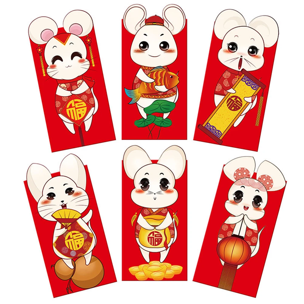 6pcs Red Envelopes 2020 Chinese New Year Hongbao Year of the Rat Lucky Pocket for Christmas Wedding decoration Party birthday
6pcs Red Envelopes 2020 Chinese New Year Hongbao Year of the Rat Lucky Pocket for Christmas Wedding decoration Party birthday