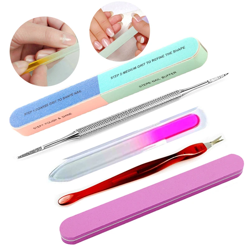 5pcs/set Nail File Manicure Tool Double Side Sanding Buffer Block Set Nail Culticle Pusher Dead Skin Nail Files for UV Polish
5pcs/set Nail File Manicure Tool Double Side Sanding Buffer Block Set Nail Culticle Pusher Dead Skin Nail Files for UV Polish