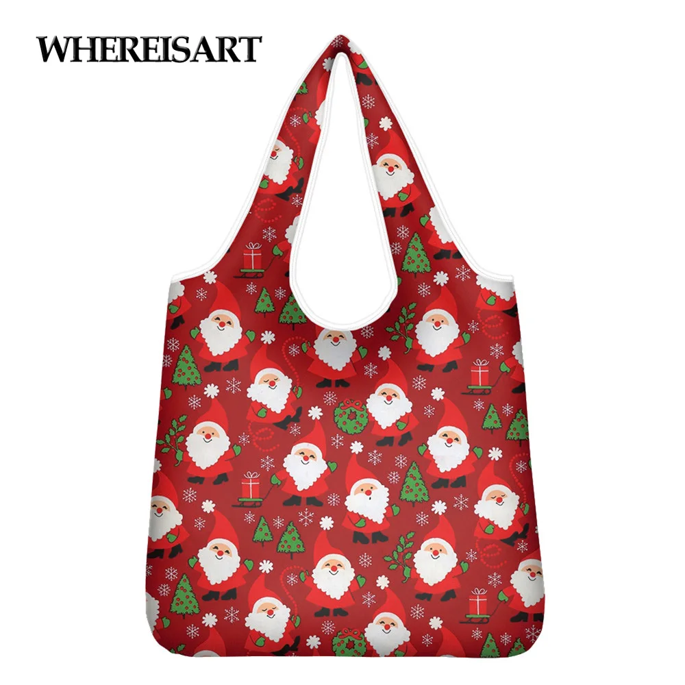 WHEREISART Eco Large Capacity Shopper Bags Christmas Santa Pattern Printed Reusable Women Outdoor Shopping Totes Bag Sac Femme
WHEREISART Eco Large Capacity Shopper Bags Christmas Santa Pattern Printed Reusable Women Outdoor Shopping Totes Bag Sac Femme