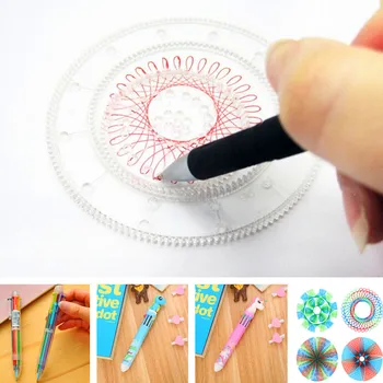 Spirograph Drawing Ruler And Ballpoint Pen Interlocking Gears Wheels Painting Accessories Drawing Template
Spirograph Drawing Ruler And Ballpoint Pen Interlocking Gears Wheels Painting Accessories Drawing Template