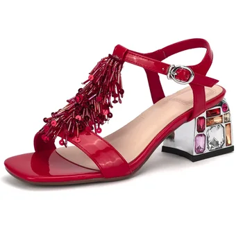 women shoes new 2020 hot summer fashion genuine leather rhinestone high heels black red white shoes woman party wedding sandals
women shoes new 2020 hot summer fashion genuine leather rhinestone high heels black red white shoes woman party wedding sandals