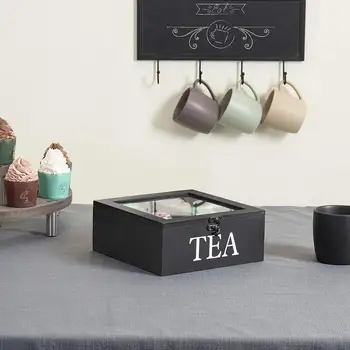 Wooden 4Grids Tea Box Tea Bags Container Storage Box Square Gift Box Case Transparent Top Lid Jewelry Storage Box
Wooden 4Grids Tea Box Tea Bags Container Storage Box Square Gift Box Case Transparent Top Lid Jewelry Storage Box