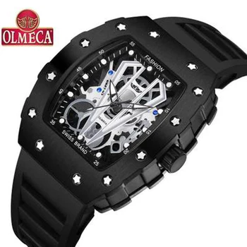 OLMECA Top Brand Mens Sport Watches Black Skeleton Quartz Watches Military Waterproof Watch erkek saat Relogio Masculino 2020
OLMECA Top Brand Mens Sport Watches Black Skeleton Quartz Watches Military Waterproof Watch erkek saat Relogio Masculino 2020