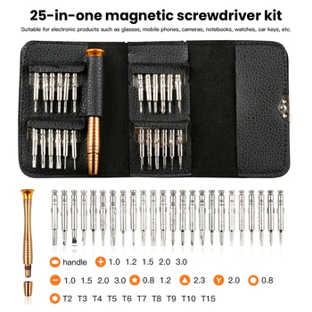 25-in-1 magnetic screwdriver set precision repair kit for PC watch camera glasses
25-in-1 magnetic screwdriver set precision repair kit for PC watch camera glasses