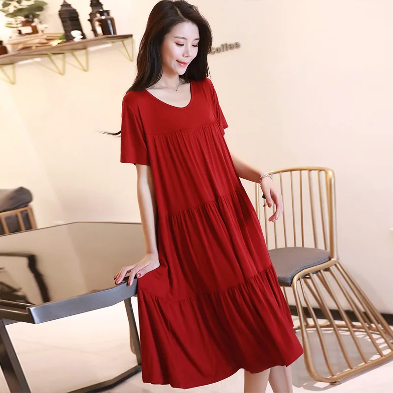 Spring And Summer New Style Modal Loose And Plus-sized Short-sleeve Dress Women's Europe And America Home Dress Nightgown Cake M
Spring And Summer New Style Modal Loose And Plus-sized Short-sleeve Dress Women's Europe And America Home Dress Nightgown Cake M