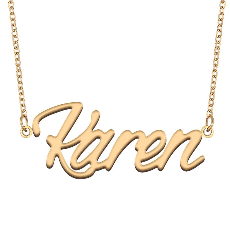 Necklace with Name Karen for His Her Family Member Best Friend Birthday Gifts on Christmas Mother Day Valentine's Day 
Necklace with Name Karen for His Her Family Member Best Friend Birthday Gifts on Christmas Mother Day Valentine's Day