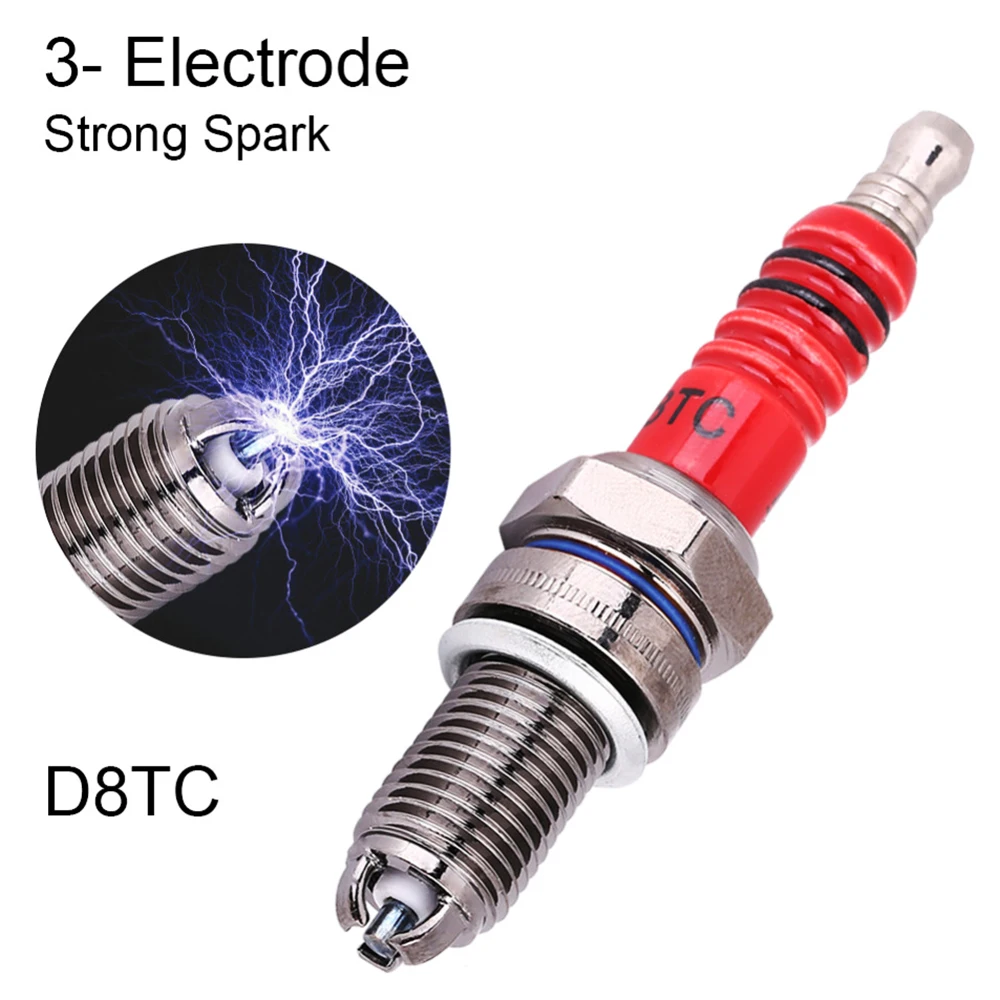 Spark plug with 3 side electrodes d8tc for 4 stroke engines of scooters, motorcycles, ATVs (125-250cc)
Spark plug with 3 side electrodes d8tc for 4 stroke engines of scooters, motorcycles, ATVs (125-250cc)