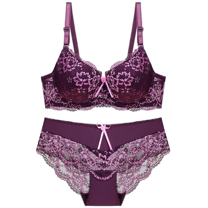 Sexy Push Up Lace Floral Back Closure Two Hook-and-eye Bra Set for Women , Women's Lingerie , Woman C D 3/4 Cups Underwear
Sexy Push Up Lace Floral Back Closure Two Hook-and-eye Bra Set for Women , Women's Lingerie , Woman C D 3/4 Cups Underwear