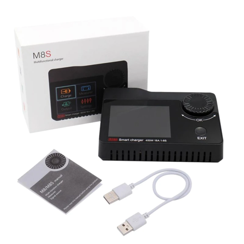 ToolkitRC M8S Battery Balance Charger Discharge Color Screen 400W 18A DC Output for 1-8S Lipo LiHV Life Lion NiMh Pb EU Plug
ToolkitRC M8S Battery Balance Charger Discharge Color Screen 400W 18A DC Output for 1-8S Lipo LiHV Life Lion NiMh Pb EU Plug