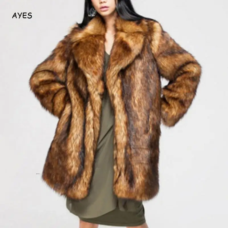 Faux Fur Coat for women 2020 autumn winter warm Overcoat Plus Size female high streeet brown turn down collar outerwear coats
Faux Fur Coat for women 2020 autumn winter warm Overcoat Plus Size female high streeet brown turn down collar outerwear coats