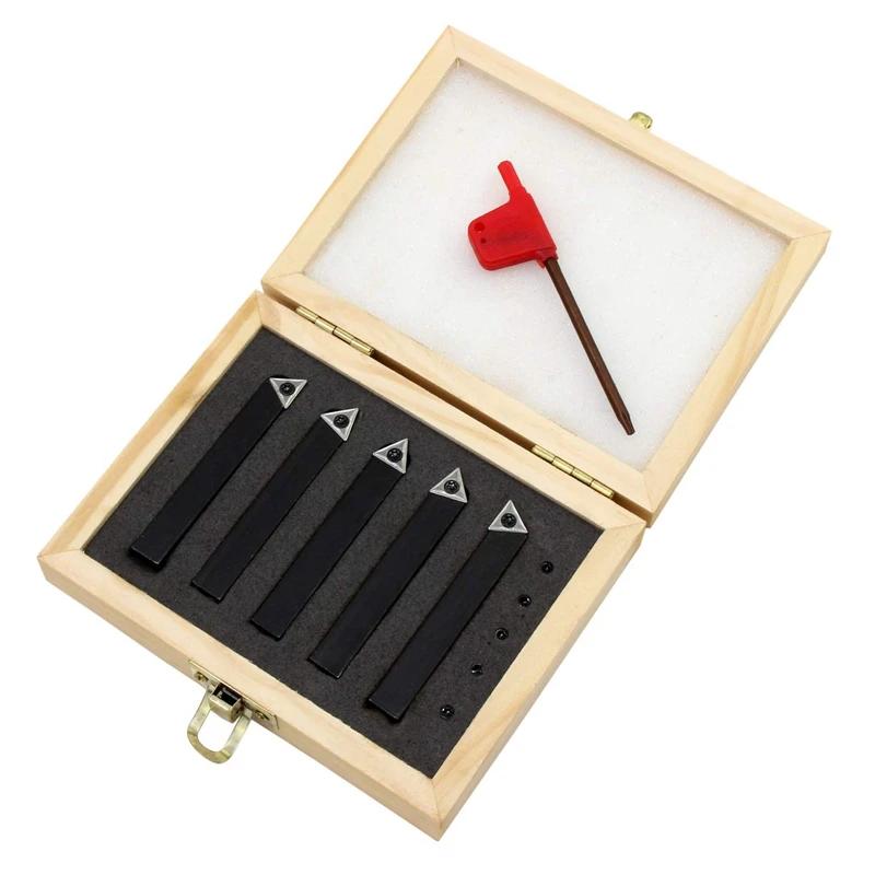 Indexable Carbide Turning Tools 10Mm 3/8 inch Tipped Lathe Cutter Tool Set for CNC Machine 5 PCS
Indexable Carbide Turning Tools 10Mm 3/8 inch Tipped Lathe Cutter Tool Set for CNC Machine 5 PCS