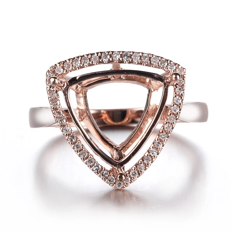 HELON Solid 10K Rose Gold Natural Diamond Halo Gift Fine Jewelry Semi Mount Engagement Ring Trillion Cut 10.5x10.5mm-12.5x12.5mm
HELON Solid 10K Rose Gold Natural Diamond Halo Gift Fine Jewelry Semi Mount Engagement Ring Trillion Cut 10.5x10.5mm-12.5x12.5mm