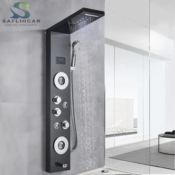 Black Bronze Bathroom Waterfall Rain ShowerPanel Wall-mounted Surface Polishing Multi-mode Water Outlet Shower System
Black Bronze Bathroom Waterfall Rain ShowerPanel Wall-mounted Surface Polishing Multi-mode Water Outlet Shower System