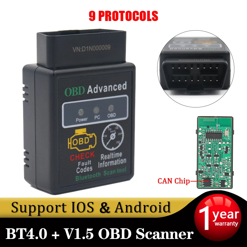 Generic Car OBD2 V1.5 Latest Version Bluetooth 4.0 Scanner Auto Tool