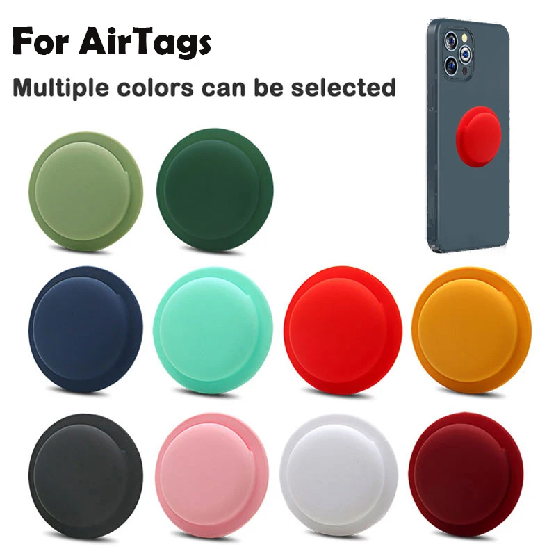 

For Apple Airtags Tracker Silicone Case Anti-lost Protective Sleeve Back Adhesive Mount Soft Cover Protector For Apple Airtags