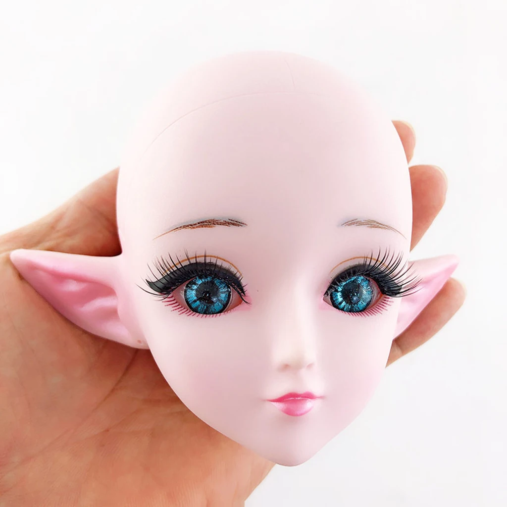 Doll Head Face Mold 1/3 BJD Body Parts Cosplay Makeup Head Cover Can be Unscrewed, Can Change Eyes Facial Makeup, 12x10x8cm Doll Head Face Mold 1/3 BJD Body Parts Cosplay Makeup Head Cover Can be Unscrewed, Can Change Eyes Facial Makeup, 12x10x8cm