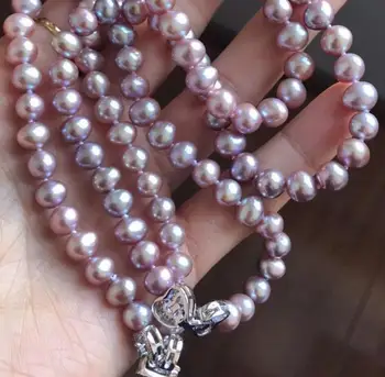 Jewelry Free Shipping 2 rows 9-10mm round lavender pearl necklace 18"19"
Jewelry Free Shipping 2 rows 9-10mm round lavender pearl necklace 18"19"