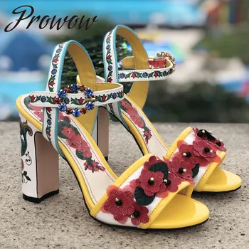 Prowow New Ross Emblishment Exotic Bohemia Summer Sandals Open Toe Floral Printed Chunky Heel Sandals Shoes Women
Prowow New Ross Emblishment Exotic Bohemia Summer Sandals Open Toe Floral Printed Chunky Heel Sandals Shoes Women