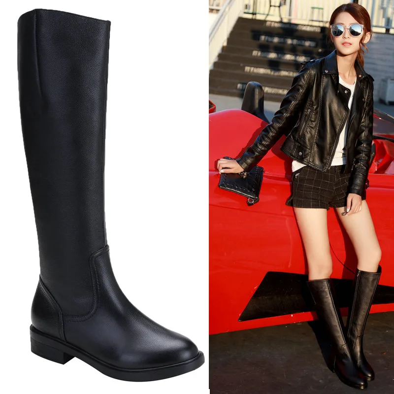 Comfortable Biker Boots Big Drum Circumference Women's Boots Cowhide Knee-High Boots Online Celebrity Locomotive Thigh Boot Genu
Comfortable Biker Boots Big Drum Circumference Women's Boots Cowhide Knee-High Boots Online Celebrity Locomotive Thigh Boot Genu