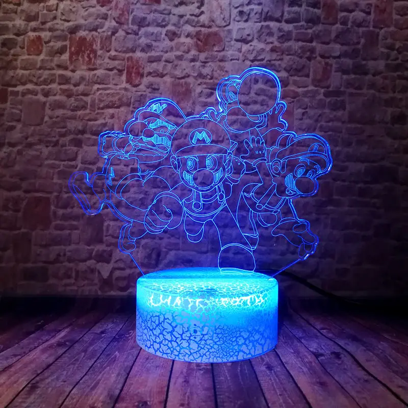 Fighting Super Mario Anime Figuras 3D Illusion LED Desk Kids Nightlight Colorful Changing Light Kids Mario Bros Figure Toys
Fighting Super Mario Anime Figuras 3D Illusion LED Desk Kids Nightlight Colorful Changing Light Kids Mario Bros Figure Toys