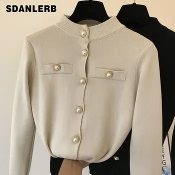 Temperament Button Cardigan Women Spring Autumn Solid Color Single-breasted Short Sweater Jacket Girls Lady Cardiagn Coat Femme
Temperament Button Cardigan Women Spring Autumn Solid Color Single-breasted Short Sweater Jacket Girls Lady Cardiagn Coat Femme