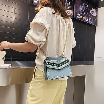 Women's Bag Fashion Wild Messenger Bag Small Square Bag Nail Chain
Women's Bag Fashion Wild Messenger Bag Small Square Bag Nail Chain