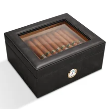 Cedar Wood Cigar Humidor Cow Leather First Layer Cigar Humidor Glass Top With Humidifier Hygrometer Luxury Cigar Case Portable
Cedar Wood Cigar Humidor Cow Leather First Layer Cigar Humidor Glass Top With Humidifier Hygrometer Luxury Cigar Case Portable