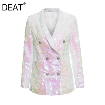 DEAT 2020 New Autumn Winter Lapel Long Sleeve Sequins Blingbling Buckle Temperament Loose Jacket Women Coat Fashion Tide JY759
DEAT 2020 New Autumn Winter Lapel Long Sleeve Sequins Blingbling Buckle Temperament Loose Jacket Women Coat Fashion Tide JY759
