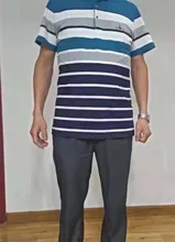 Camisa Polo bordada para hombre, Polo de negocios, informal, holgado, a rayas, de algodón, a la moda, de verano, 2021