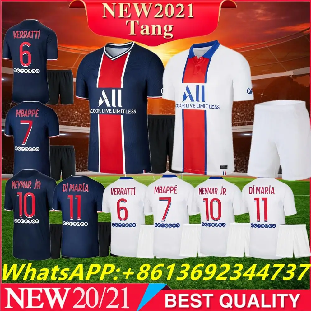 

shirt+pants 20/21 PSG Home Adult kit soccer jersey MBAPPE NEYMAR JR CAVANI VERRATTI DANI ALVES DI MARIA 2020 Paris set shirt