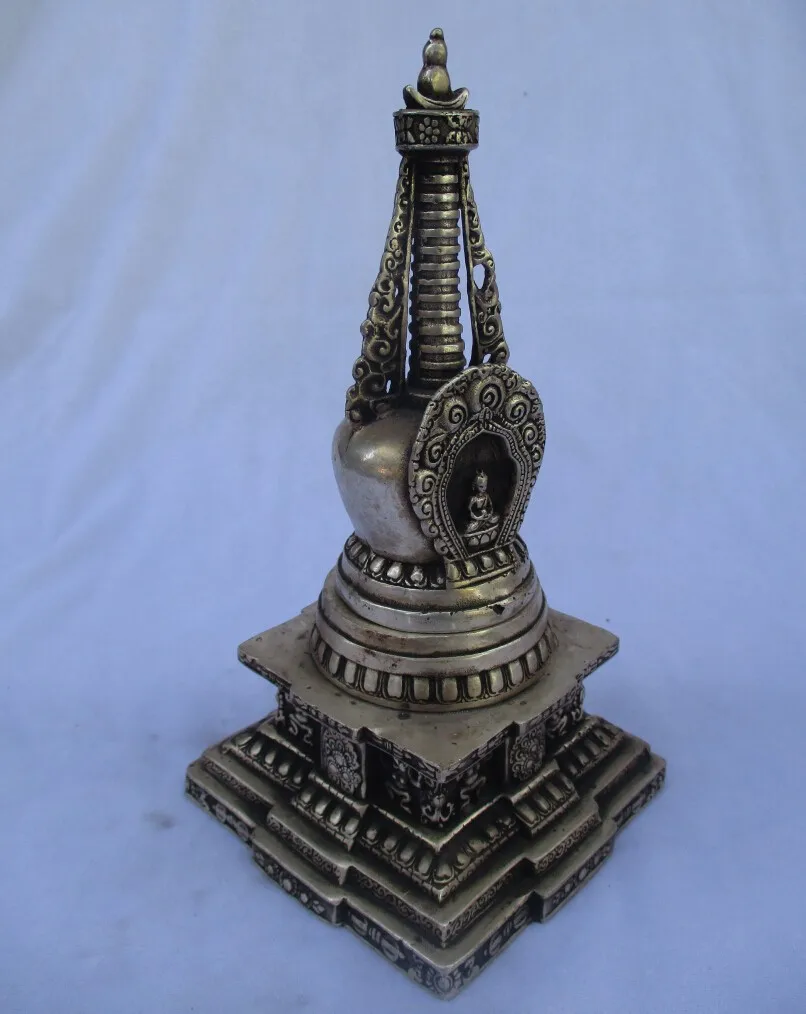 Rare old antique tibet silver carved stupa incense burner /metal censer free shipping
Rare old antique tibet silver carved stupa incense burner /metal censer free shipping